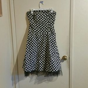Navy Blue Polka-dot Dress